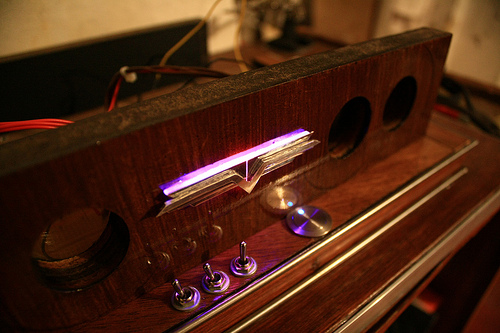 Emblem and backlightning case installed on either side of the plate.